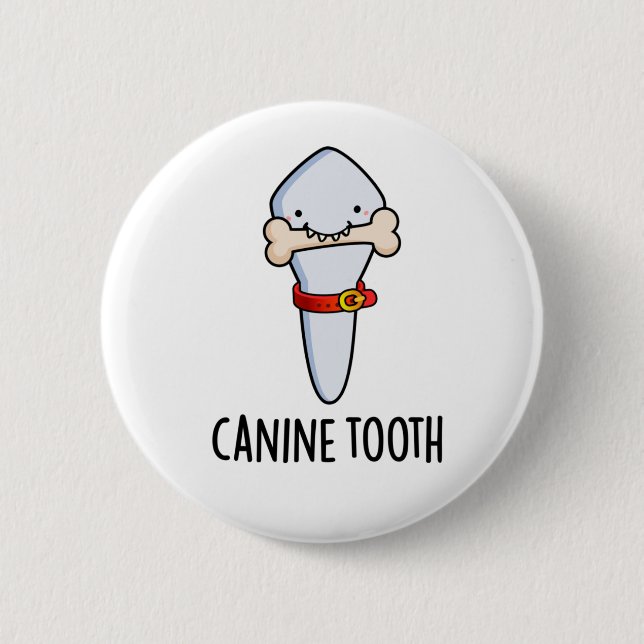 Hund Tooth Funny Dental Pun Knapp (Framsida)
