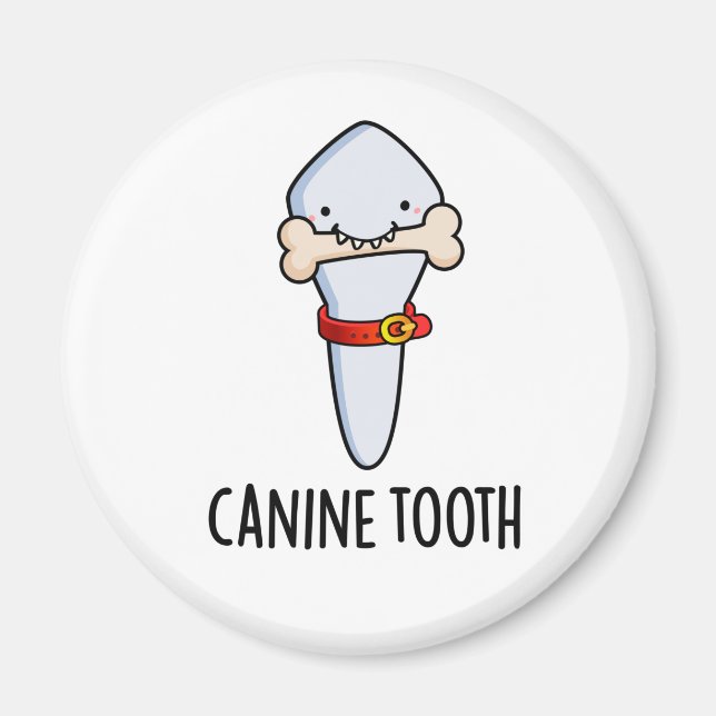 Hund Tooth Funny Dental Pun Magnet (Framsidan)