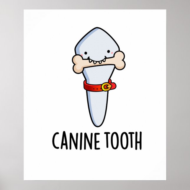 Hund Tooth Funny Dental Pun Poster (Framsidan)