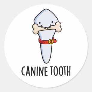 Hund Tooth Funny Dental Pun Runt Klistermärke