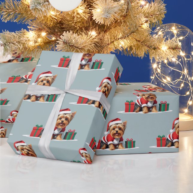 Hund Torrier i jultomten Presentpapper (Helgdagar)