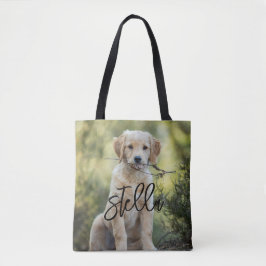 Hund Tote Bag, eget namn Foto Canvass Tygkasse