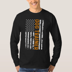 Hund Trai Trainer American Flagga Training Hundar T Shirt