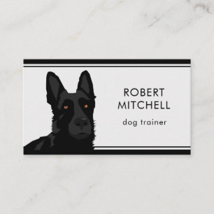 Hund Trainer Black German Shepherd Affärskort Visitkort