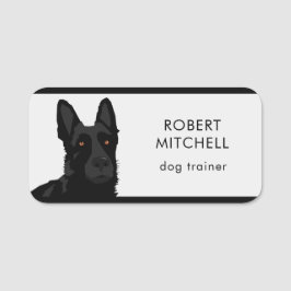 Hund Trainer Black German Shepherd Namnbricka