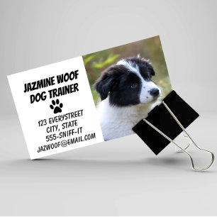 Hund Trainer Black White Puppy Visitkort