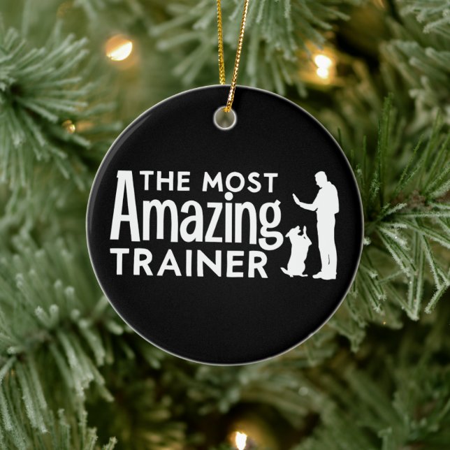 Hund Trainer, de mest Fantastisk utbildare-stilgåv Julgransprydnad Keramik (Träd)