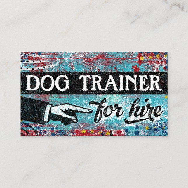 Hund Trainer for Heer Affärskort - Blue Red Visitkort (Framsida)