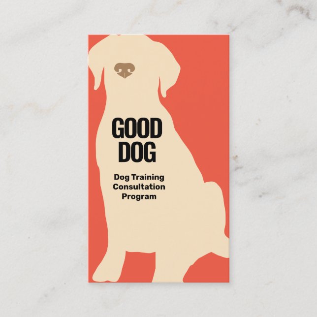 Hund Trainer Gult Labrador Affärskort Visitkort (Framsida)