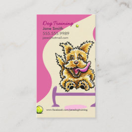 Hund Trainer Training Active Terrier Rosa Visitkort