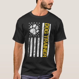 Hund Trainer USA American Flagga Hund T Shirt