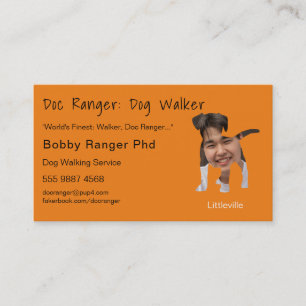 Hund Trainer Walker Photo Advertising Underbar Visitkort