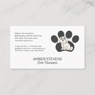 Hund Trainer Webbplats Cute Doggie Sitta Visitkort