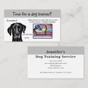 Hund Trainer Whimsical Funny Black Hund Visitkort