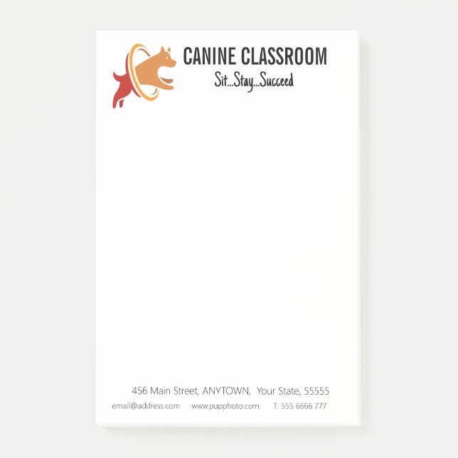 Hund Training Business Anpassningsbar Post-it Block (Framsida)