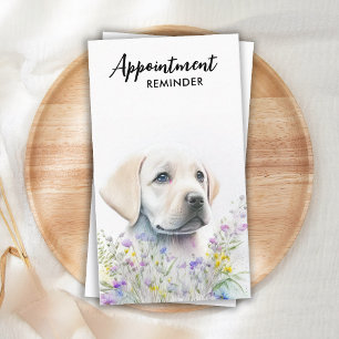 Hund Training Pet Sitter Blommigt Cute Puppy Labra Tidsbeställning Kort