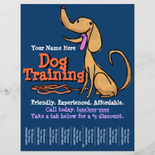 Hund Träning.Reklam - lanseringsflyg Reklamblad
