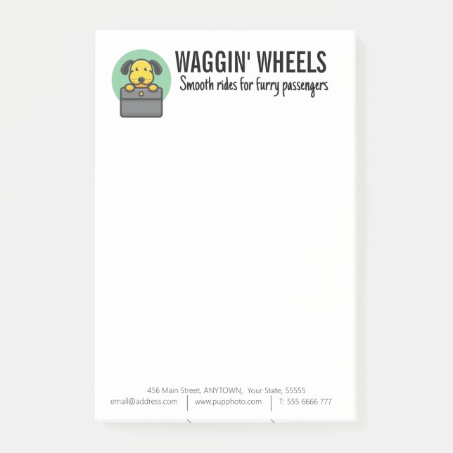 Hund Transport Business Anpassningsbar Post-it Block (Framsida)