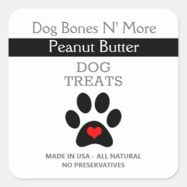 Hund Treat Business | HUND Fyrkantigt Klistermärke