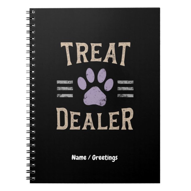 Hund Treats Dealer Funny Humor Design Perfekt Anteckningsbok (Framsidan)