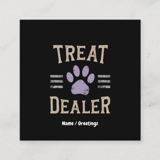 Hund Treats Dealer Funny Humor Design Perfekt Fyrkantigt Visitkort (Framsida)