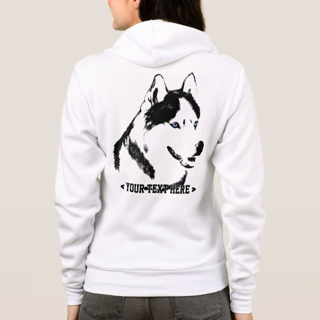 Hund tröja för tröja för Husky Hoodieskjorta (Baksida)