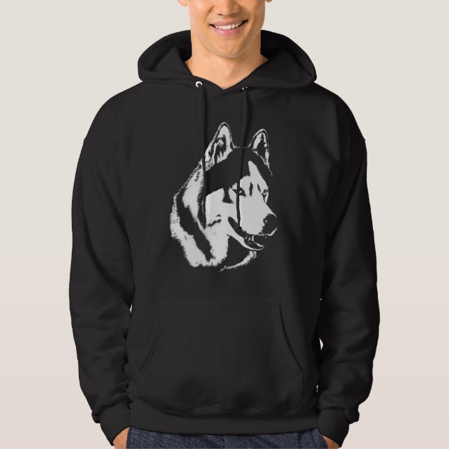 Hund tröja för tröja för Husky Hoodievargkonst Sweatshirt (Framsida)