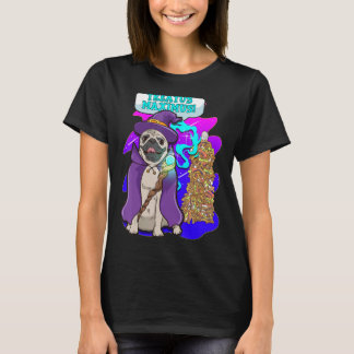 Hund Trollkarl Pug Stav Magi Spel Fantasy Magiker T Shirt