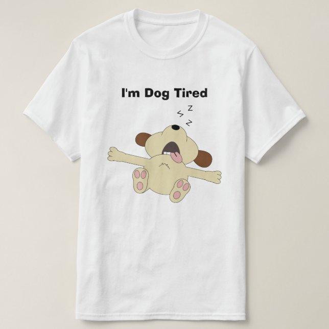 Hund tröttad personlig tee shirt (Design framsida)