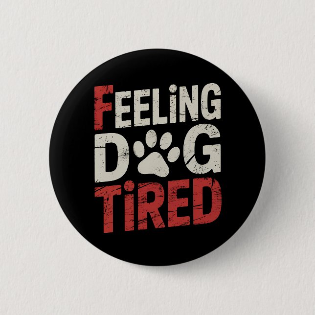 Hund Trunkerad Vintage för Retro Knapp (Framsida)