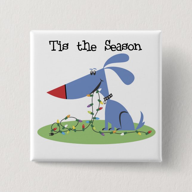 Hund Tshirts och presenter för säsongen Knapp (Framsida)