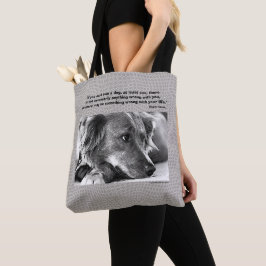 Hund, tvåsidig, Roger Caras citat, Tygkasse