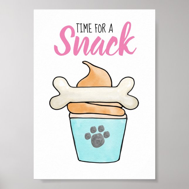 Hund-ty Bord-tecken - snack, behandla Poster (Framsidan)
