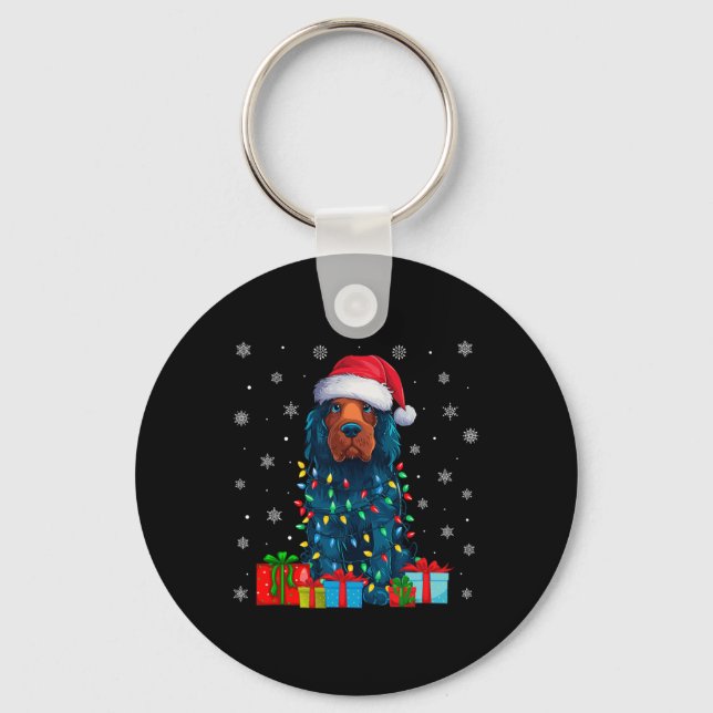Hund Ugly Julafton Light Santa Hat Portugisiska Va Nyckelring (Framsida)