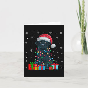 Hund Ugly Julafton Ljus Santa Hat Black Labrador H Kort