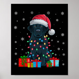 Hund Ugly Julafton Ljus Santa Hat Black Labrador H Poster