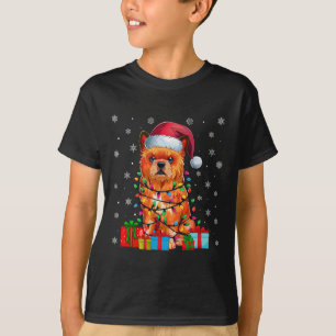 Hund Ugly Julafton Ljus Santa Hat Brussels Griffon T Shirt