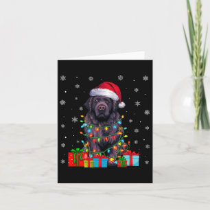 Hund Ugly Julafton Ljus Santa Hat Newfoundland Hun Kort