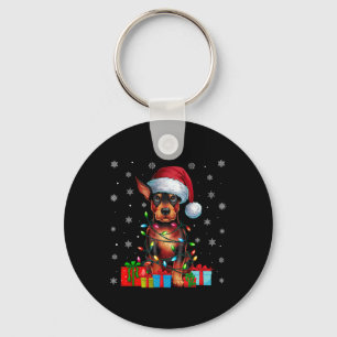 Hund Ugly Julafton Ljus Santa Miniature Pinscher H Nyckelring