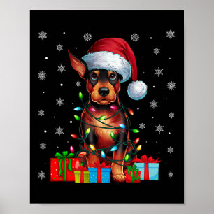 Hund Ugly Julafton Ljus Santa Miniature Pinscher H Poster