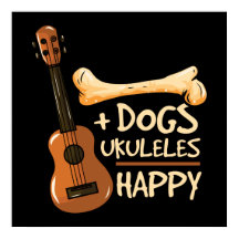 Hund Ukuleles Lycklig