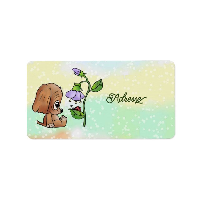 Hund und Blume Adressetikett (Framsidan)