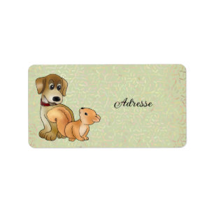 Hund und Eichhörnchen Adressetikett