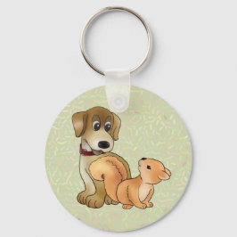 Hund und Eichhörnchen Nyckelring