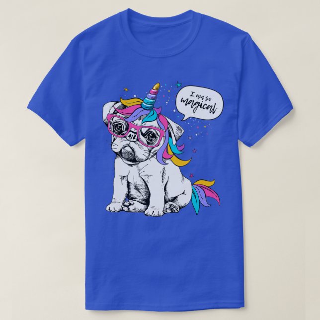 Hund Unicorn i Am så Magic T Shirt (Design framsida)