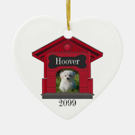 Hund Upload Photo Hund House w Bone Heart-jul Julgransprydnad Keramik