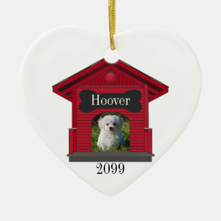 Hund Upload Photo Hund House w Bone Heart-jul Julgransprydnad Keramik