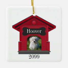 Hund Upload Photo Hund House w Bone jul Cerami Julgransprydnad Keramik