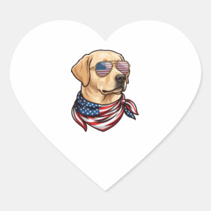 Hund Usa Flag Solglasögon Bandana Hjärtformat Klistermärke