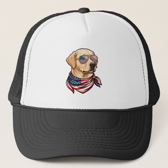Hund Usa Flag Solglasögon Bandana Keps (Framsida)